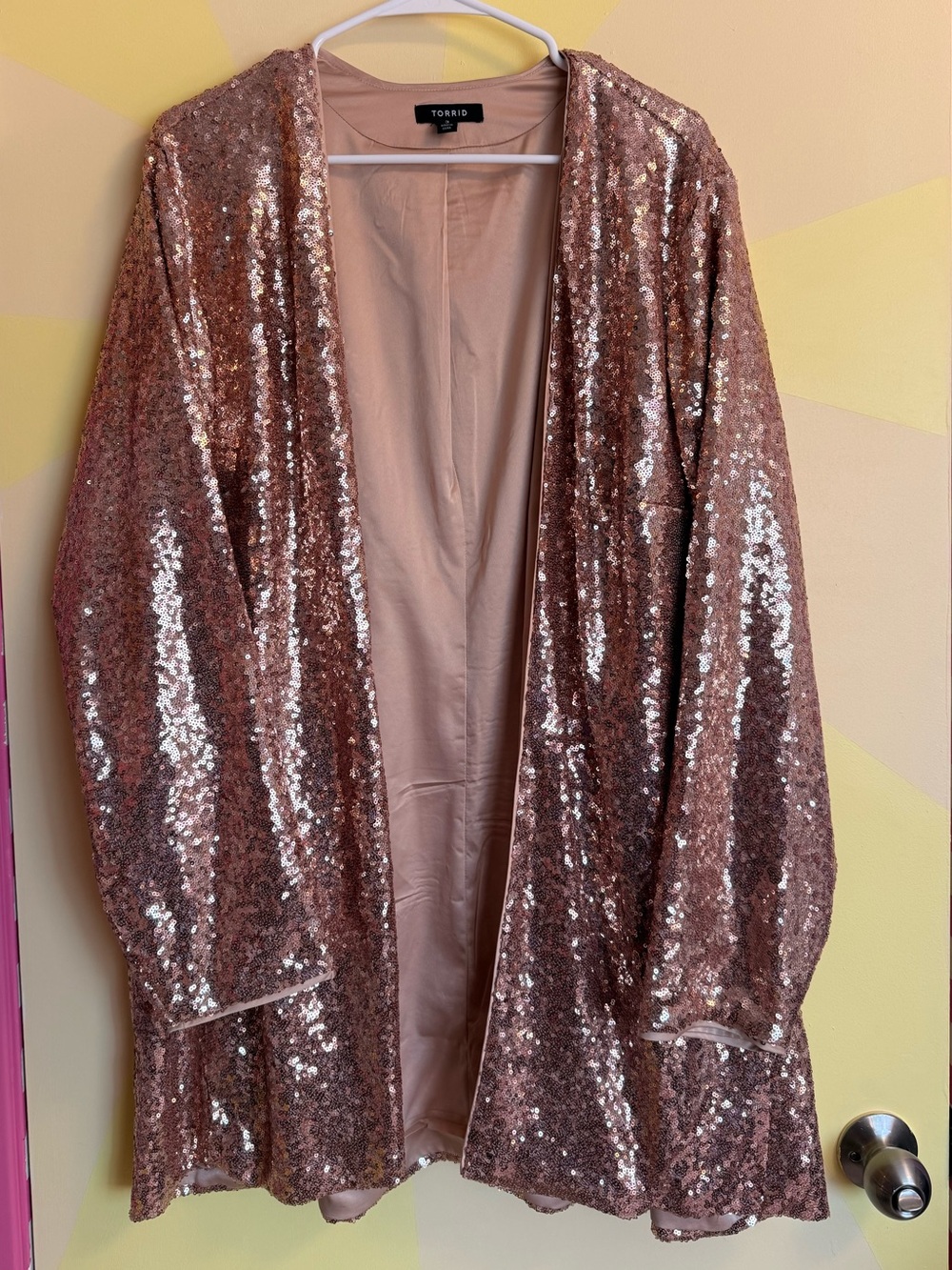 Torrid Rose Gold Sequin Longline Blazer Jacket 3X